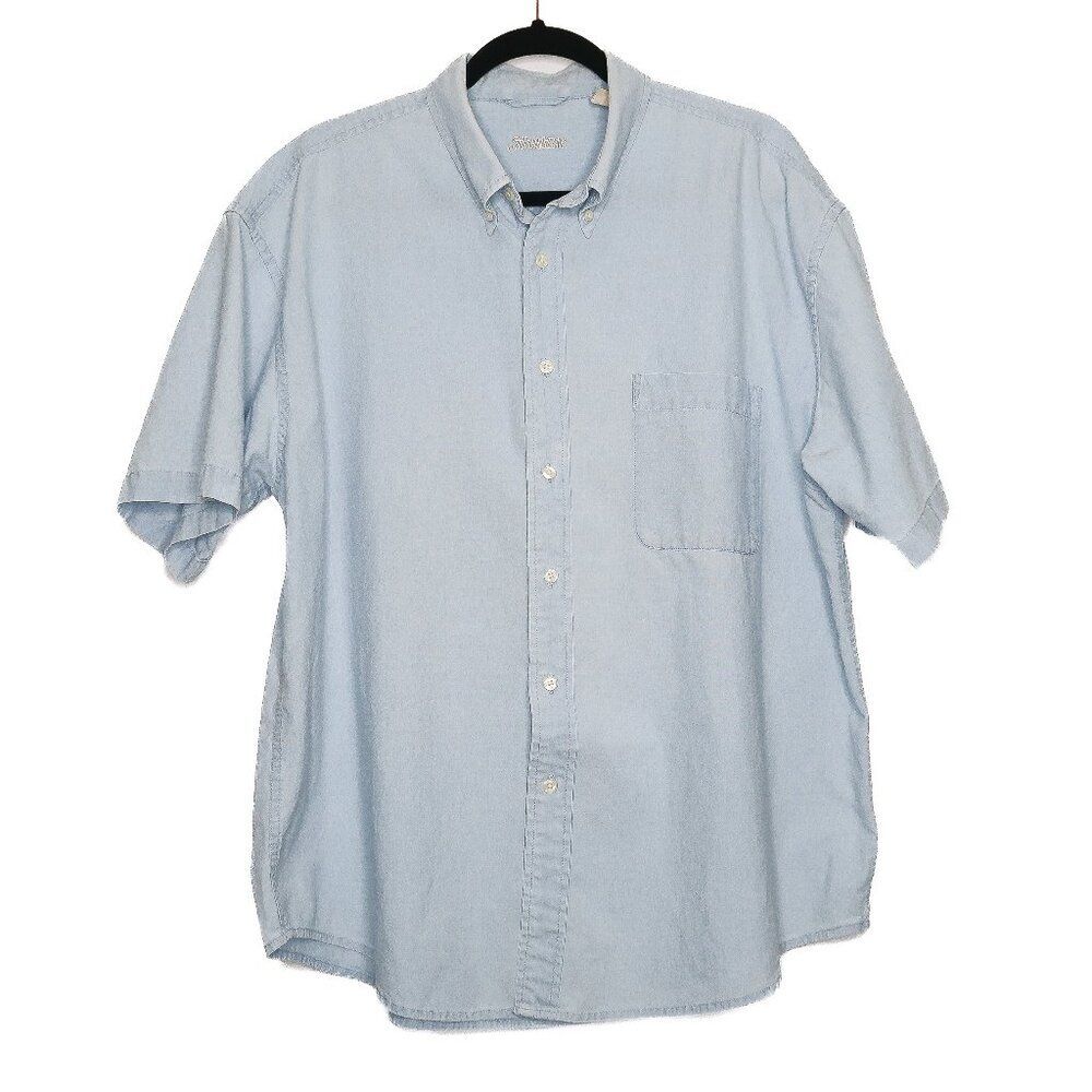 St. John's Bay Light Blue Button Down Vintage Denim T-shirt Size XL